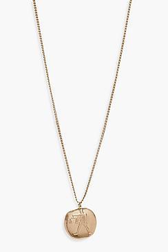 Boohoo Libra Zodiac Coin Pendant Necklace