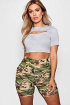Boohoo Plus Cut Out Layer Crop Top