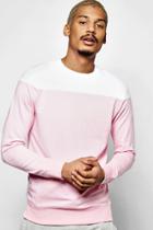 Boohoo Yoke Panelled Sweatshirt Pink