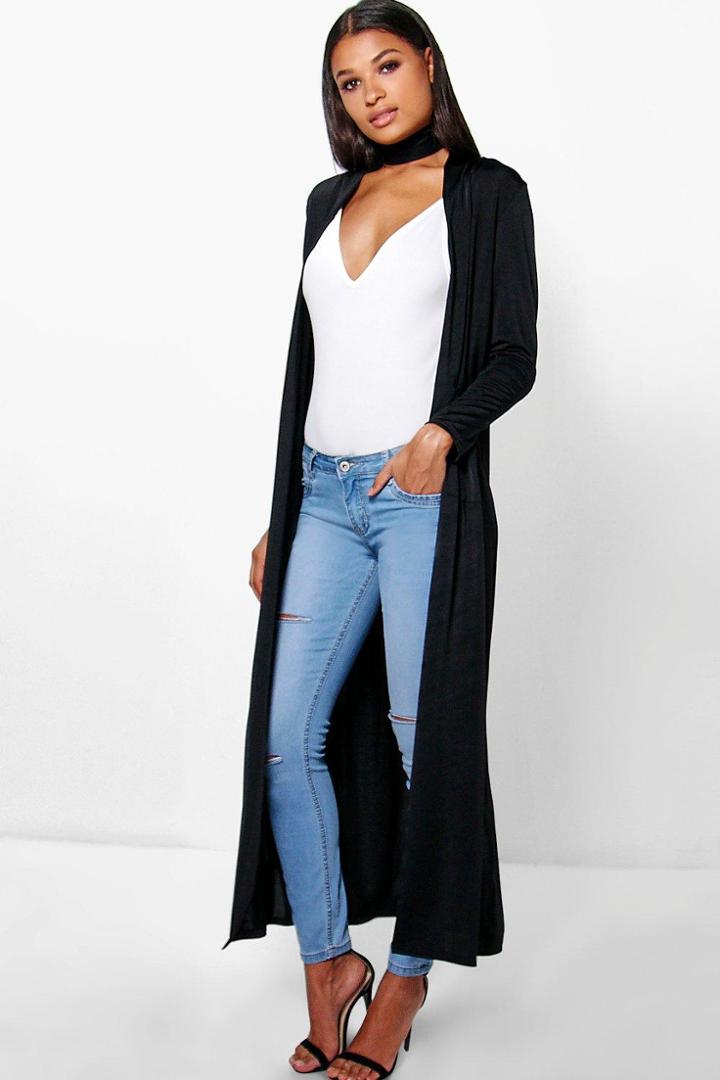 Boohoo Matilda Slinky Duster With Detachable Choker Black