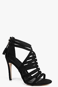 Boohoo Hannah Caged Front Tassel Stiletto