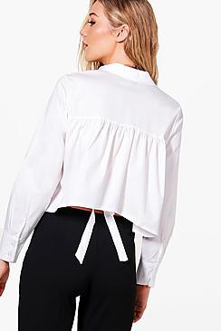 Boohoo Leanne Tie Back Detail Shirt