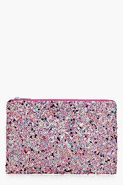 Boohoo Jennifer Multi Sequin Clutch Bag
