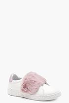 Boohoo Kayla Faux Fur Strap Trainers