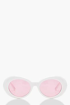 Boohoo Jennifer Oval Round Sunglasses