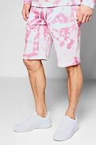 Boohoo Pink Tie Dye Jersey Shorts