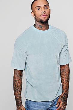 Boohoo Drop Shoulder Velour T-shirt