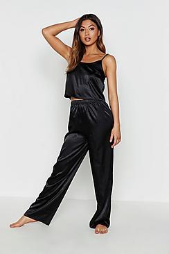 Boohoo Mix & Match Satin Wide Leg Trouser