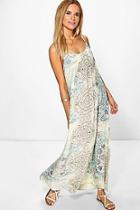 Boohoo Claudia Printed Paisley Maxi Dress