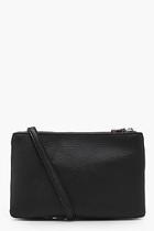 Boohoo Mia Double Zip Cross Body Bag