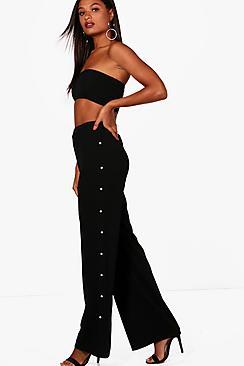 Boohoo Anna Pearl Detail Trouser & Bandeau Co-ord