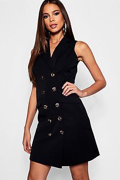 Boohoo Tall Sleeveless Blazer Dress