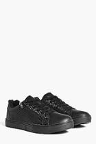 Boohoo Diamond Embossed Faux Leather Zip Sneaker