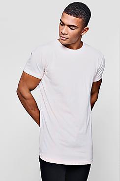 Boohoo Pink Bleached Effect Crew Neck T-shirt