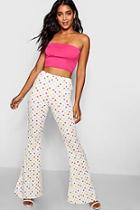 Boohoo Kayla Multi Polka Dot Crepe Flare Trouser