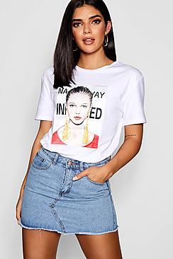 Boohoo Sarah Tassle Earring Face T-shirt