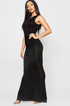 Boohoo High Neck Ruched Detail Fishtail Maxi Dress
