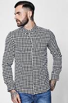 Boohoo Checkerboard Print Long Sleeve Shirt