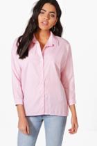 Boohoo Ria Woven Oversized Stripe Shirt Pink