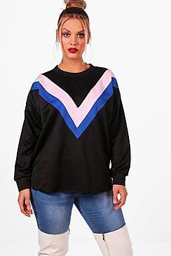 Boohoo Plus Mary Colour Block Sweat Top