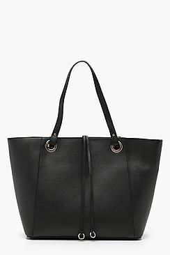 Boohoo Teagan Structured Crosshatch Tote