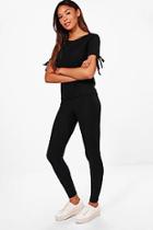 Boohoo Jayne Tie Sleeve Knitted Lounge Set