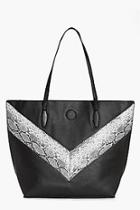 Boohoo Amy Oversized Faux Snake Panel Day Bag