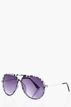 Boohoo Grey Tortoise Shell Aviator Sunglasses