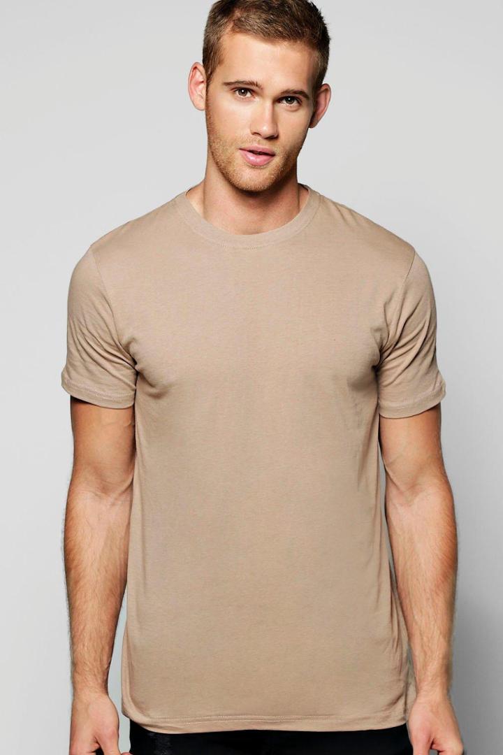 Boohoo Basic Crew Neck T Shirt Taupe
