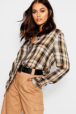 Boohoo Check Boyfriend T-shirt