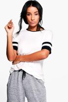 Boohoo Molly Short Sleeve Stripe Tee Cream