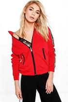 Boohoo Emma Sports Zip Up Stripe Jacket