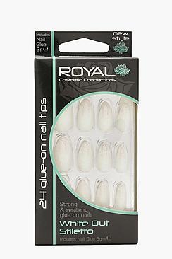 Boohoo White Out Stiletto False Nails