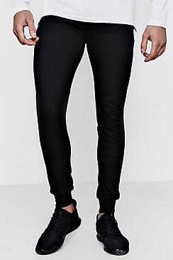 Boohoo Man Signature Biker Panelled Joggers With Sports Zip