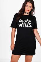 Boohoo Charity Plus 'love Wins' T Shirt Dress