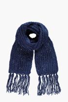 Boohoo Knitted Scarf Blue