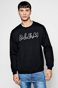 Boohoo Blem Print Sweater