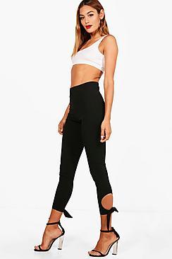 Boohoo Adelheid Tie Ankle Crepe Leggings