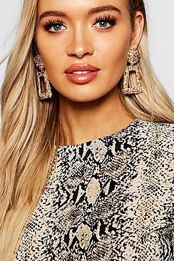 Boohoo Textured Oversized Statement Earrings