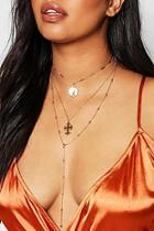 Boohoo Plus Coin Layered Choker Necklace