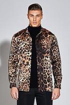 Boohoo Premium Long Sleeve Leopard Print Shirt