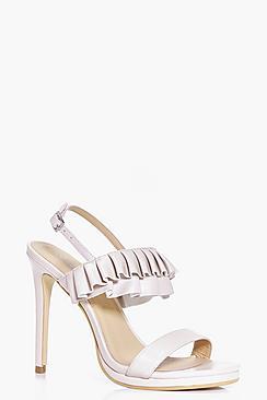 Boohoo Martha Frill Trim Two Part Heels
