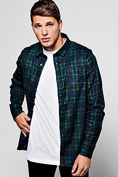 Boohoo Green Long Sleeve Check Shirt