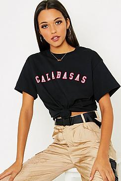 Boohoo Tall Calabasas Slogan T-shirt