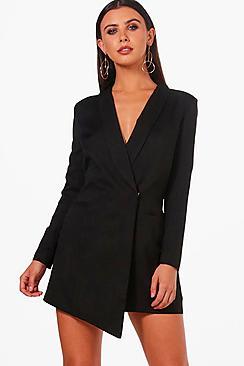 Boohoo Petite Tara Asymmetric Blazer Dress