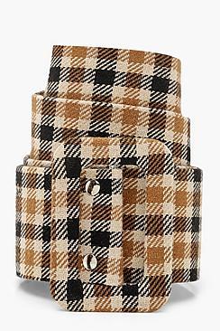 Boohoo Check Buckle Belt