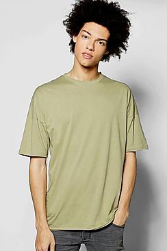 Boohoo Oversized Crew Neck Raw Edge T Shirt