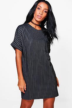 Boohoo Aria Stripe Woven One Sized Dress