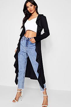 Boohoo Katie Ruffle Detail Duster