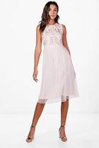 Boohoo Tall Embroidered & Beaded Midi Dress